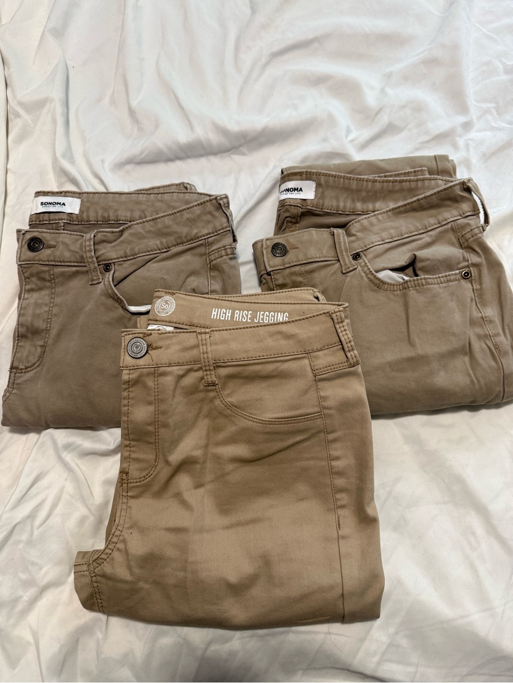 2 Sonoma Khaki Skinny Size 12 + free size 11